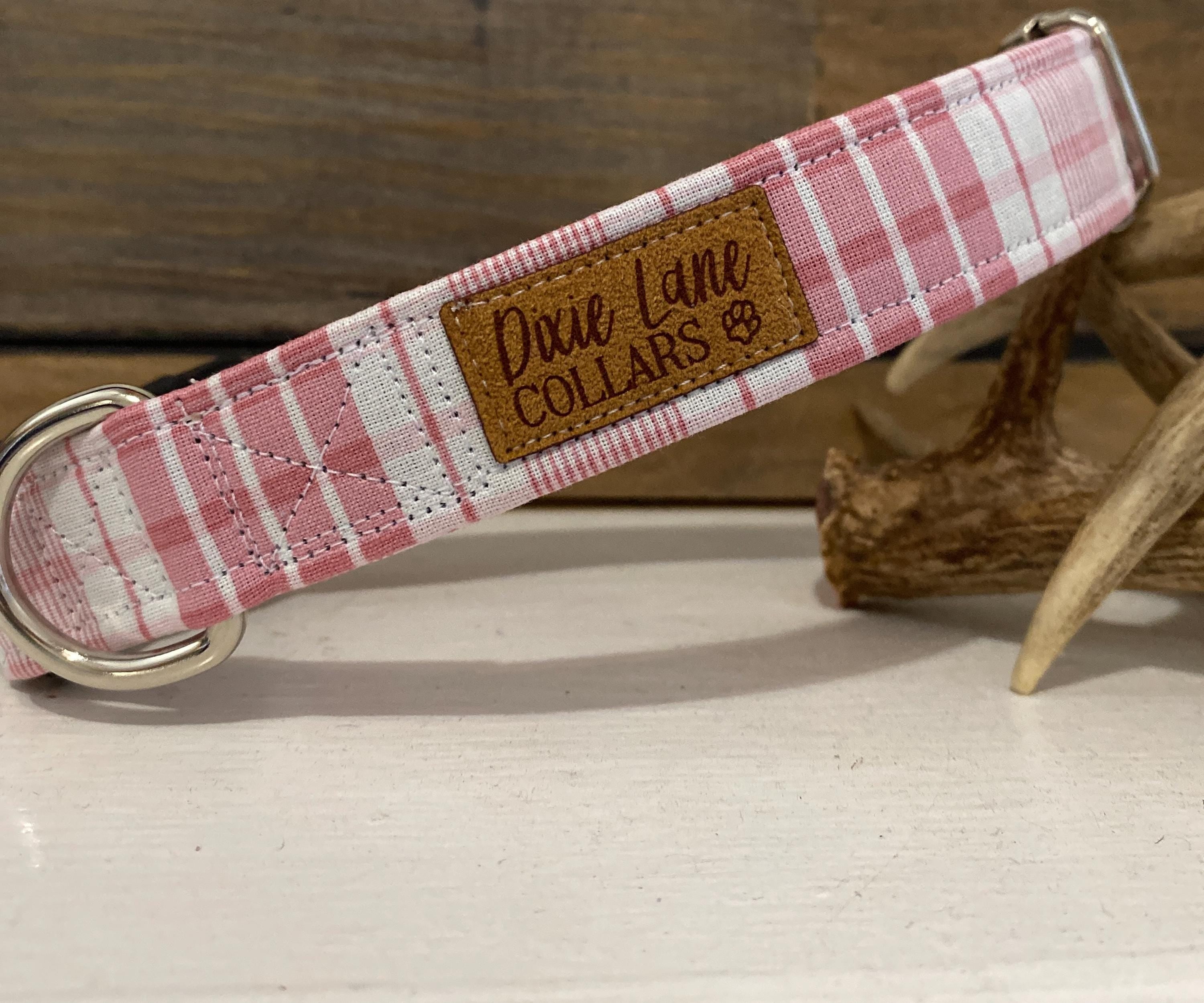 Pink Plaid Dog Collar