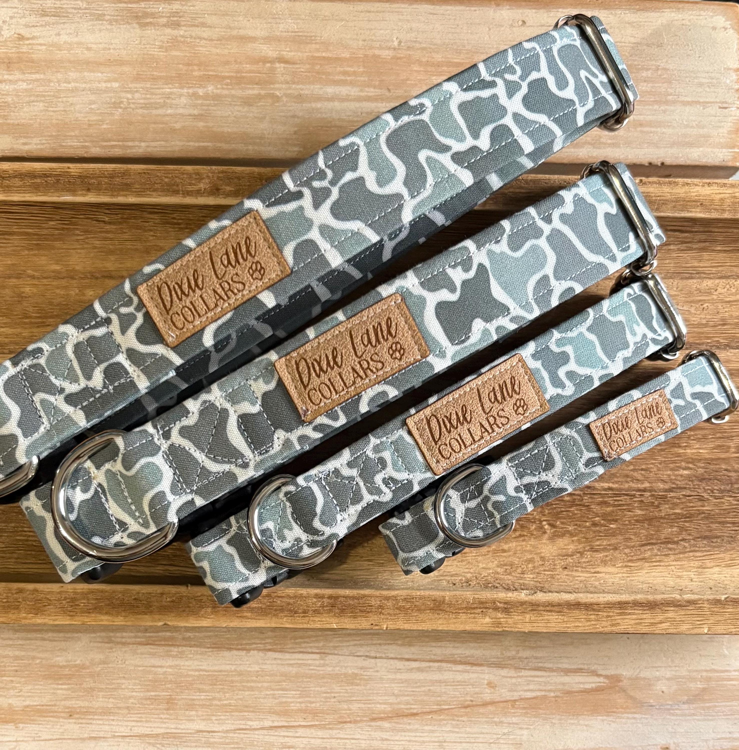 Gray Duck Camo Print Dog Collar